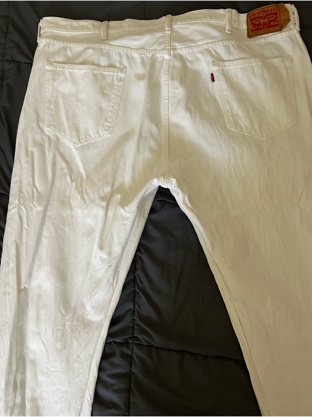 Levi's Brown Leather Patch Jeans with Red Logo